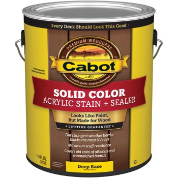 Cabot 140.0001807.007 Solid Color Acrylic Deck Stain, Deep Base ~ Gallon