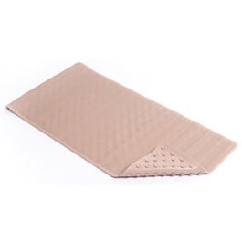 Bath Mat, Wave, Taupe Rubber, 18 x 36-In.