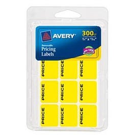 Pricing Labels, Neon Yellow,  3/4 x 15/16-In., 300-Pk.