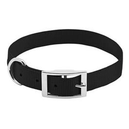Dog Collar, Adjustable, Black Nylon, 3/4 x 17 to 20-In.