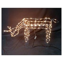 Christmas Decoration, Lighted 3-D Deer, 26 x 40-In.