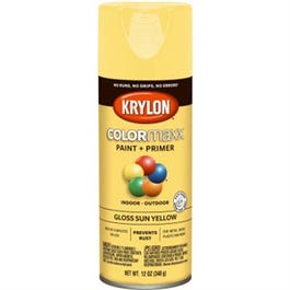 COLORmaxx Spray Paint + Primer, Gloss Sun Yellow, 12-oz.