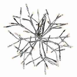 LED Shimmering Sphere, Wire Branches, Silver & Warm White, 12-In.