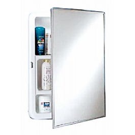 Medicine Cabinet, Recess or Surface Mount, Stainless Steel Frame, 16-1/8 x 20-1/8 x 4-In.