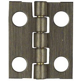 Narrow Hinge With Screws, Antique Brass, 3/4 x 5/8-In., 2-Pk.
