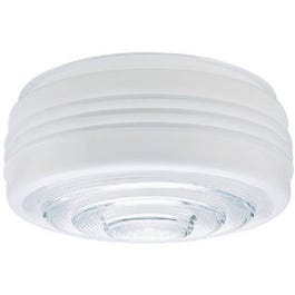 Drum Light Shade, White With Clear Lens, 6.5-In.