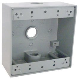 Gray Weatherproof 2-Gang Outlet Box