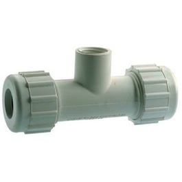 Pipe Fitting, PVC Compression Tee, Female, 3/4-In.