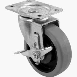 4-Inch Thermoplastic Swivel Plate Caster/ Brake