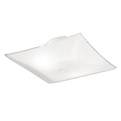 Westinghouse Two-Light Indoor Semi-Flush-Mount Ceiling Fixture (White Finish with White Glass)
