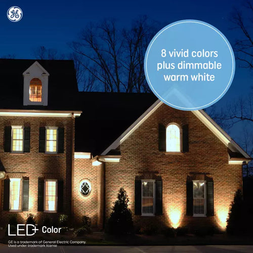 GE Lighting LED+ Color Bulb and Color-Changing LED Outdoor Floodlight PAR38 Light Bulb, With Remote, 90W, 10 Color Options (1-Pack) (90W)