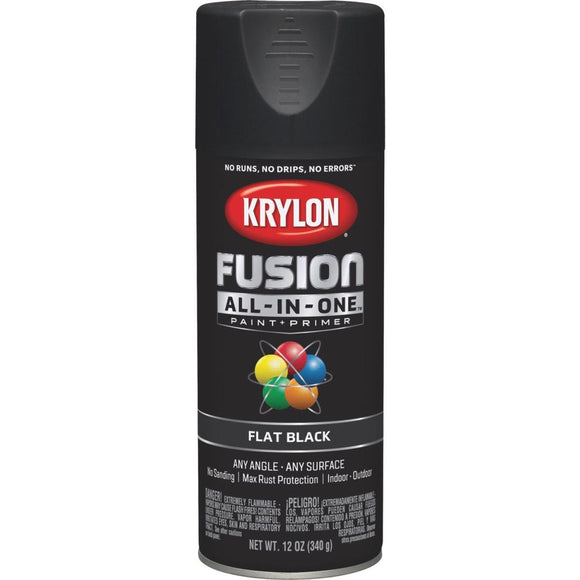 Krylon Fusion All-In-One Flat Spray Paint & Primer, Black