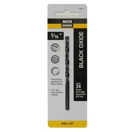 Black Oxide Drill Bits, 135 Split Point, 3/16 x 3.5-In.