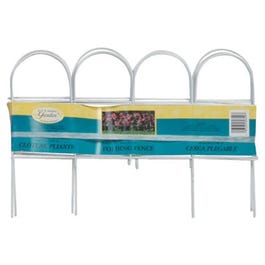 White Round-Top Garden Fence, 10-In. x 10-Ft.