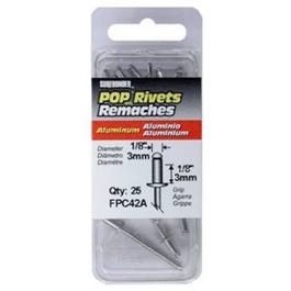 Aluminum Rivet, Short, 1/8-In. Dia., 25-Pk.