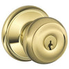 Bright Brass Georgian Design Entry Lockset