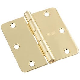 Door Hinge, Interior, Polished Brass, 3.5-In.