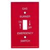 Emergency Gas Burner Wall Plate, 1-Gang, Single-Toggle, Red