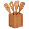 Kitchen Utensils & Caddy, Bamboo, 5-Pc.