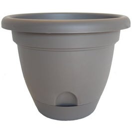 Lucca Self-Watering Planter, Plastic, Peppercorn, 16-In.