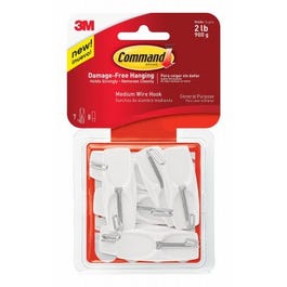 Command Toggle Hook, White, 7-Pk.