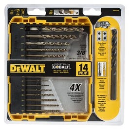 Cobalt Pilot Point Drill Bit Set, 14-Piece