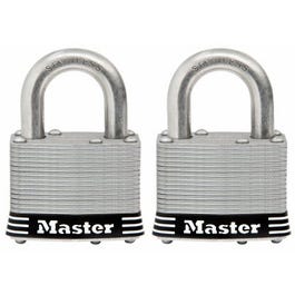 Keyed Laminated Padlocks, Stainless Steel, 2-In., 1-In. Long Shackle, 2-Pk.