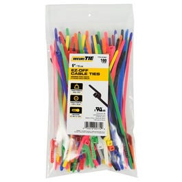 EZ-Off Cable Tie, Orange, 6-In., 100-Pk.