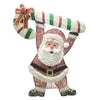 3D Glitter Santa With Candy Cane, 48-In.