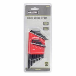 SAE Hex-L Key Set, Short & Long Arm, 18-Pc.