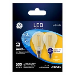 GE Classic LED Replacement Ceiling Fan Bulbs (60 Watt Soft White A15 2 Pack)