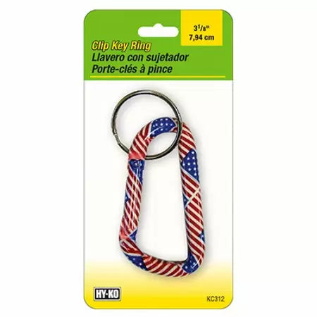 Hy-ko Products Large Flag Carabiner Key Ring