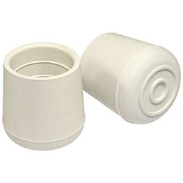 Furniture Leg Tip, Off White Rubber, 1.5-In., 2-Pk.