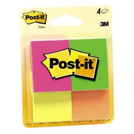 Post-It Notes, Cape Town Colors, 1-3/8 x 1-7/8-In., 4-Pk.