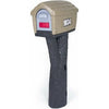 Classic Mailbox & Post, Sand Stone Plastic, 51 x 13 x 24-In.