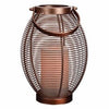 Patio Lantern, Oval Metal Wire Basket, LED Flameless Candle, 10-In.