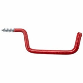 Ladder Hook, Red Vinyl-Coated Steel, 4-In.