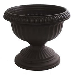 Grecian Urn, Black Plastic, 12-In.