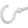 Cup Hook, Vinyl-Covered, White, 7/8-In., 6-Pk.