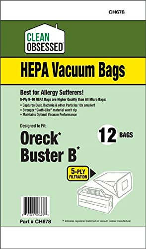 Clean Obsessed H-10 HEPA Bags Compatible for Oreck BB