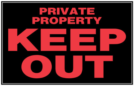 8  X 12  BLCK/RED PRVT PRPTY SIGN