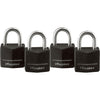 Master Lock 3/4 In. W. Black Covered Keyed Alike Padlock (4-Pack)