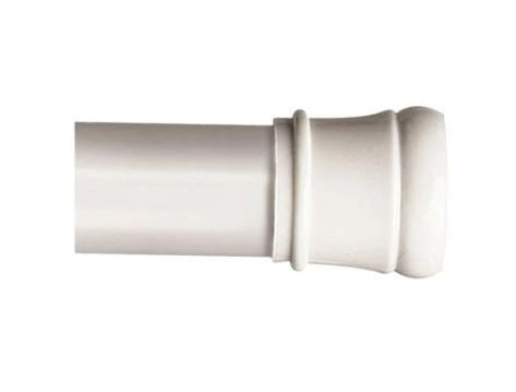 Zenith Zenna Home Straight Adjustable Tension Shower Rod (42 to 72 White)