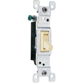 Toggle Switch, SP, Grounding, Ivory, 120-Volt, 15-Amp